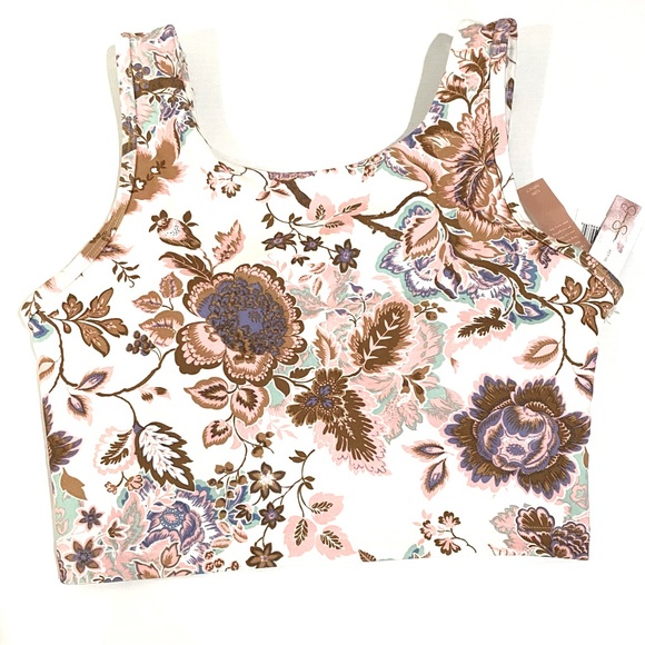 Jessica Simpson Tops - NWT Jessica Simpson Sportswear Women's White Floral Tank Top Size Large